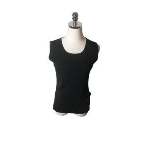 Exclusively Misook Top Women's Size XS Petite Black Sleeveless
